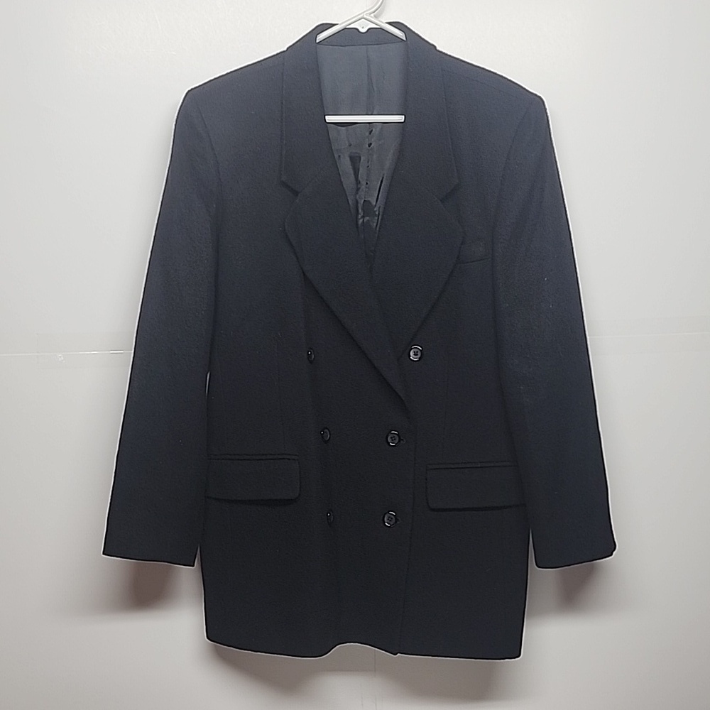 Tailleur Platinum by Barrie Pace 100% camel hair peacoat sz 12 charcoal